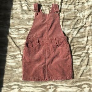 Dusty rose overall corduroy dress 💕